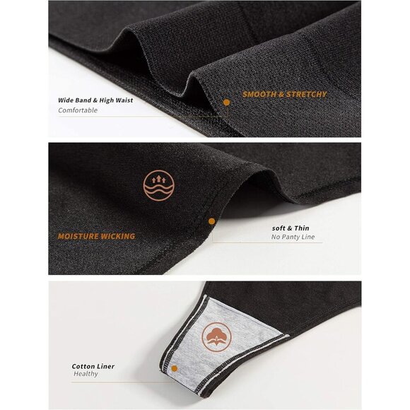 Women's Seamless Breathable Thong Panties 6 Pack Moisture Wicking - Picture 5 of 5